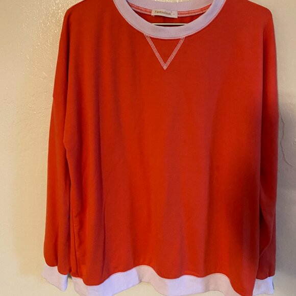Fantaslook Color Block Sweatshirt for Women Crewneck Long Sleeve – Size L - Picture 1 of 9
